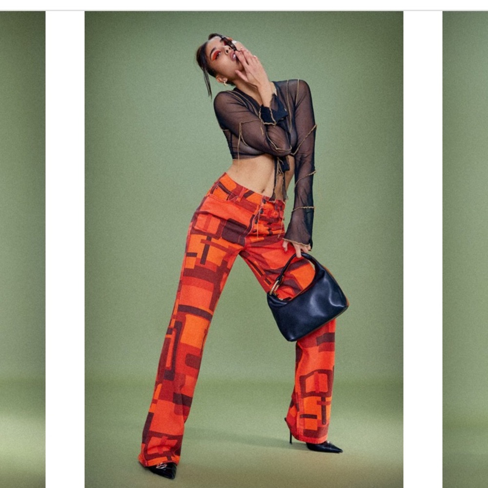 NWT JADED LONDON ABSTRACT PRINT BOYFRIEND JEANS